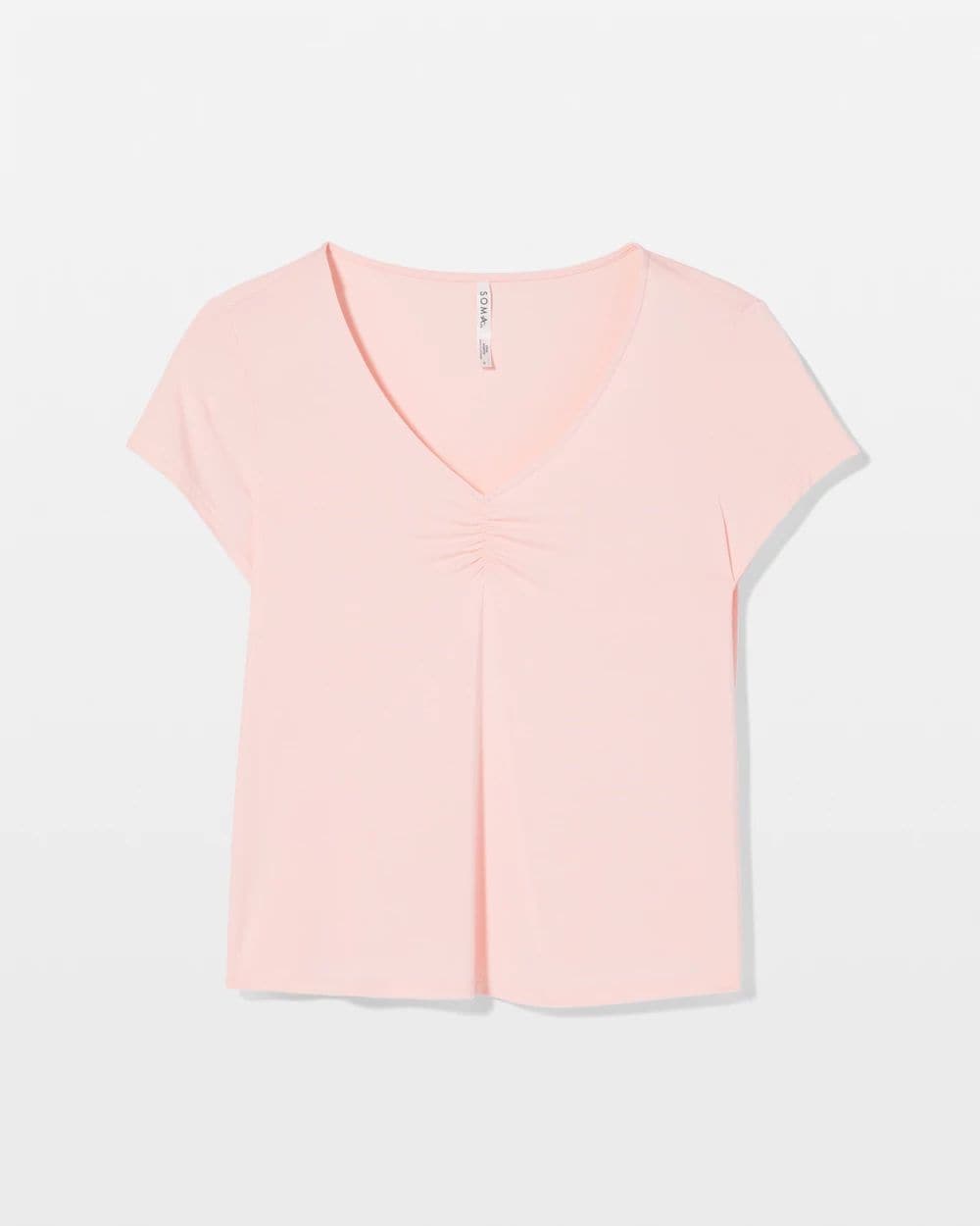 Cool Nights Ruched-Front Short-Sleeve Pajama Tee