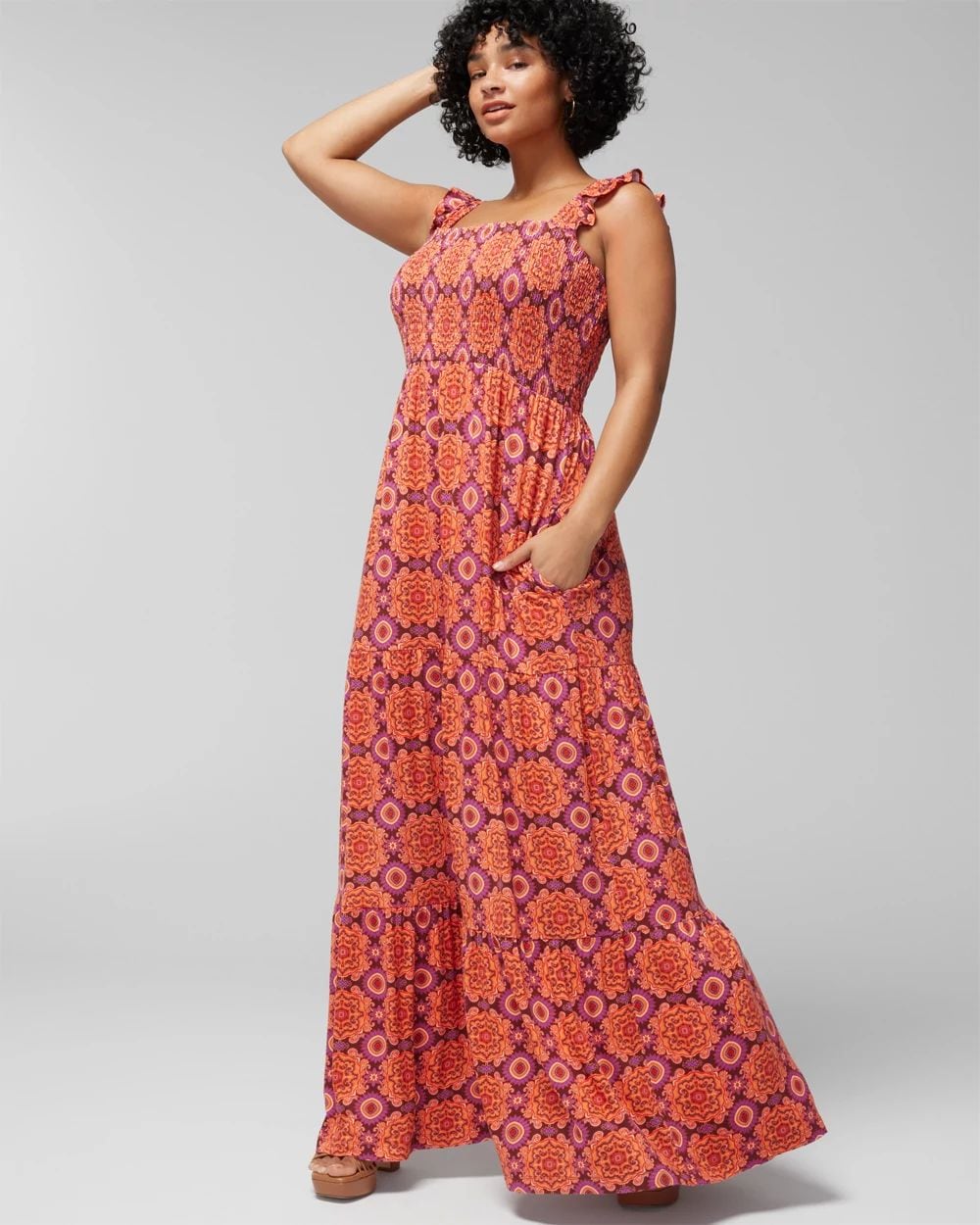 Flutter Sleeve Maxi Bra Dress