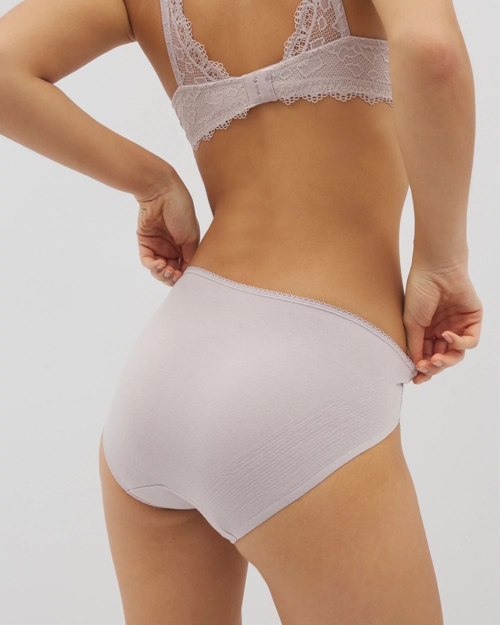Cotton with Lace High-Leg Panty