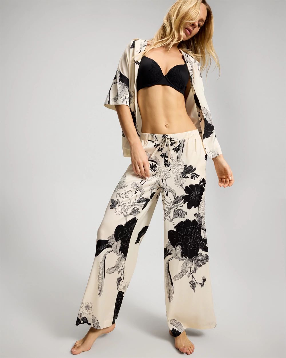 Satin Side Slit Pajama Pants