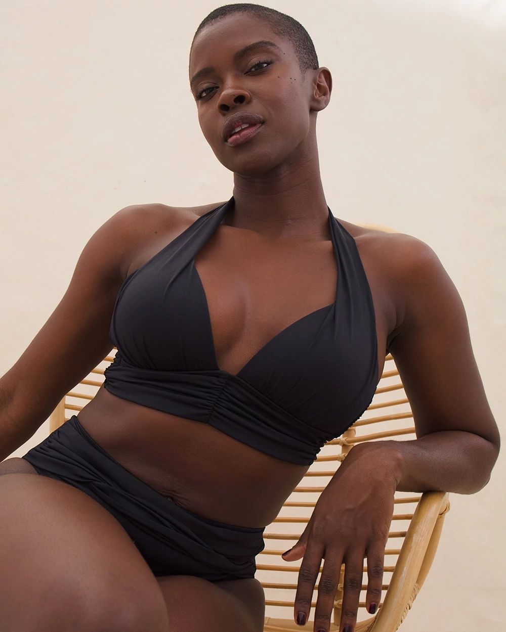 Draped Bikini Swim Top