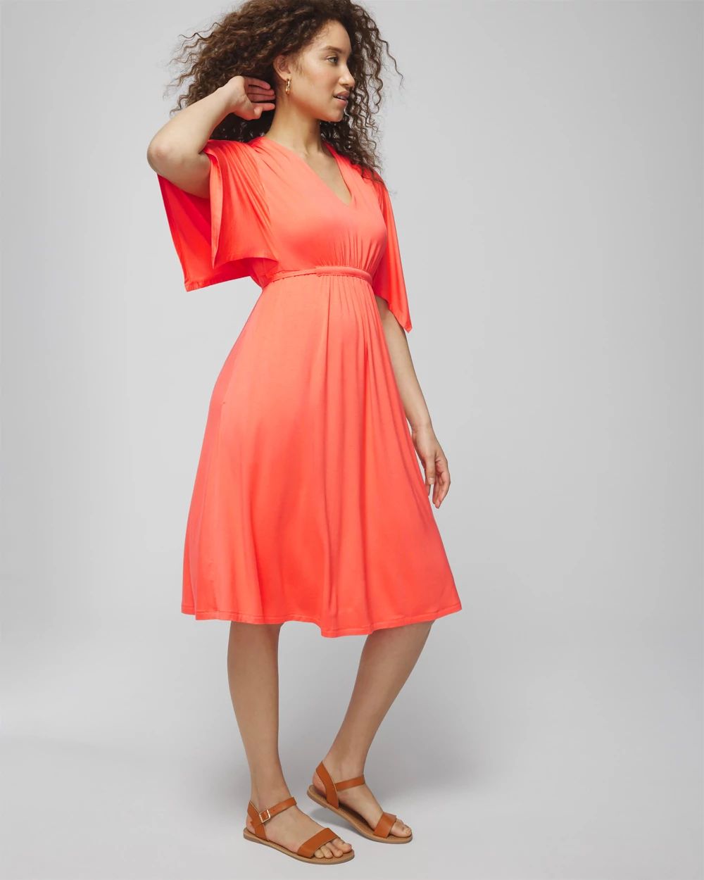 Soft Jersey Flutter Sleeve Short Bra Dress