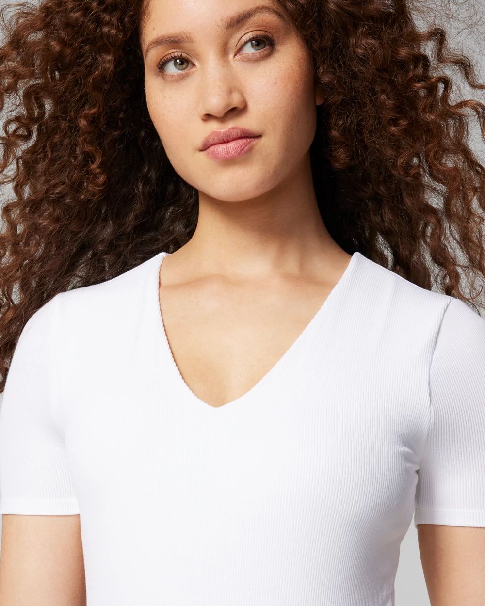 Body Short-Sleeve V-Neck Bodysuit click to view larger image.