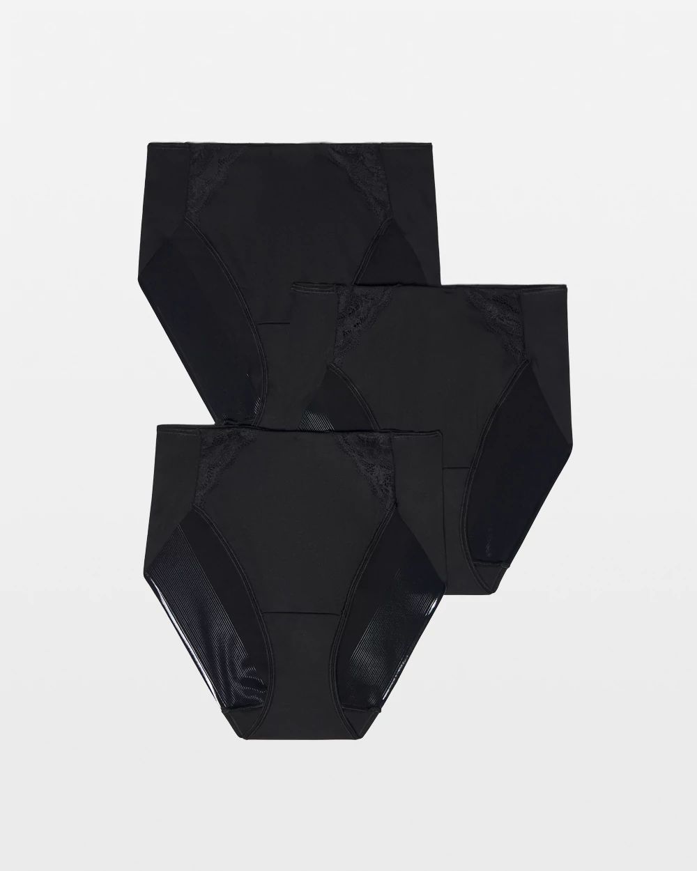 Vanishing Tummy High-Leg Brief Panty with Lace 3 Pack