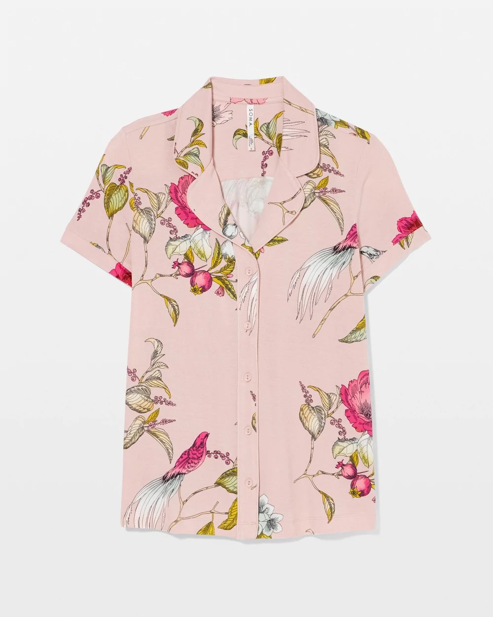 Cool Nights Printed Short Sleeve Notch Collar