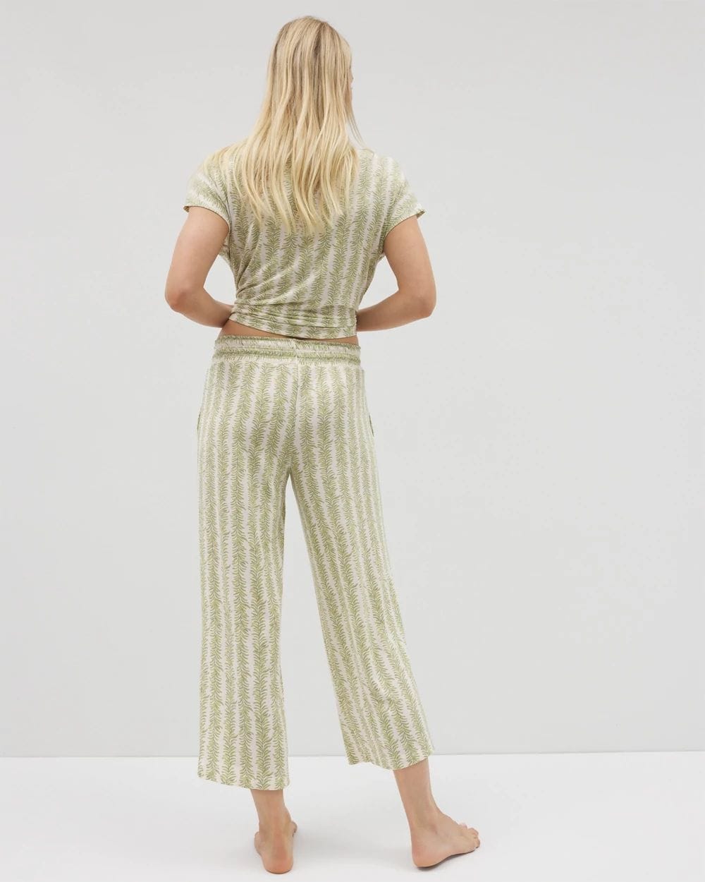 Cropped Pajama Pants click to view larger image.