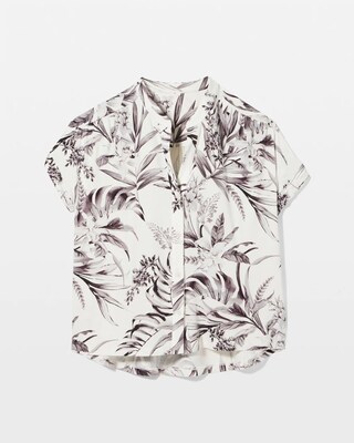 Short-Sleeve Button-Front Pajama Top click to view larger image.