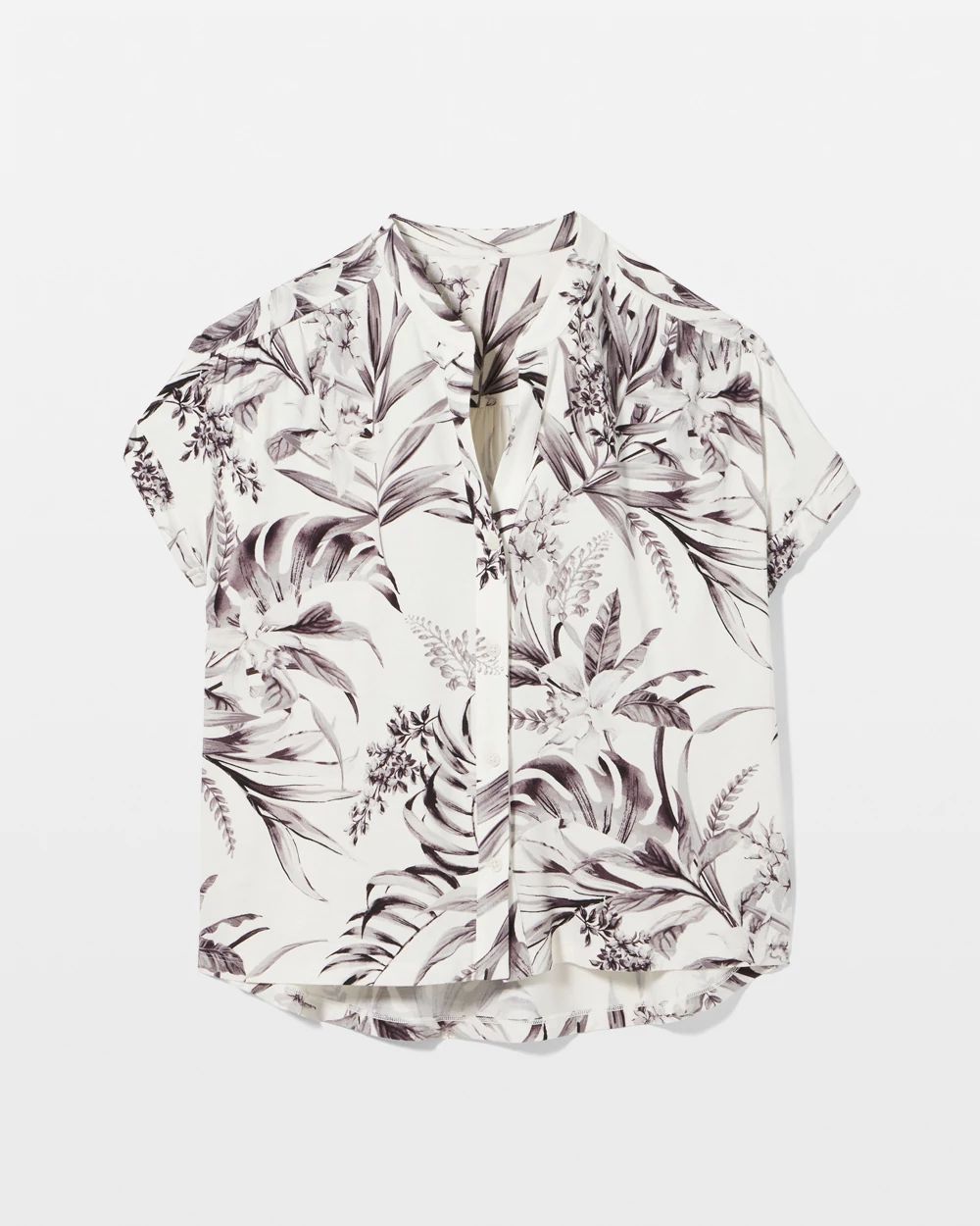 Cool Nights Short-Sleeve Button-Front Pajama Top