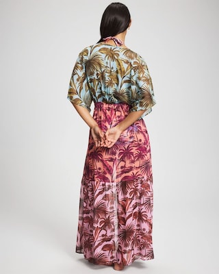 Bleu Rod Beattie White Lotus Chiffon Cover Up Dress click to view larger image.