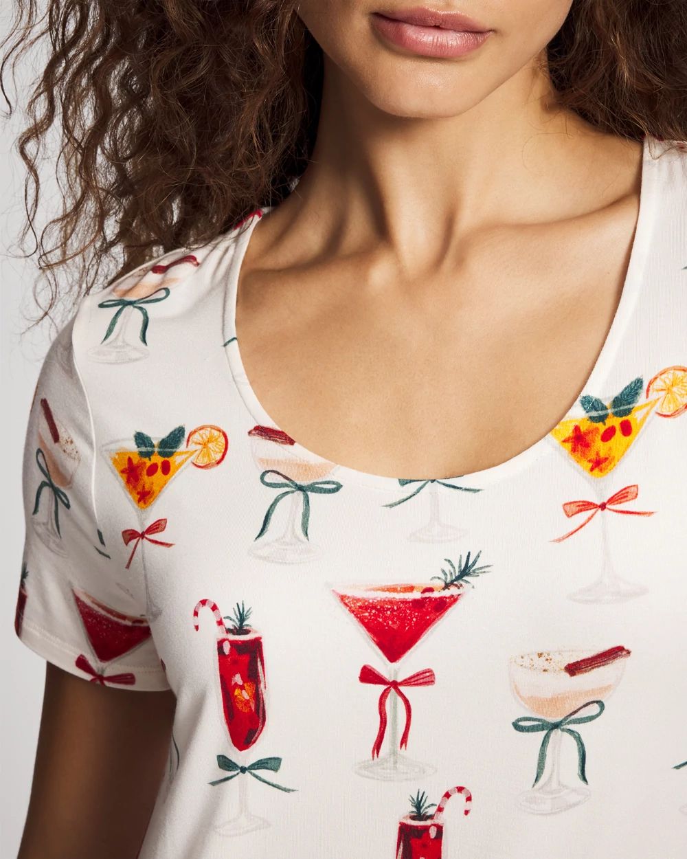 Short Sleeve Scoop Neck Sleepshirt click to view larger image.