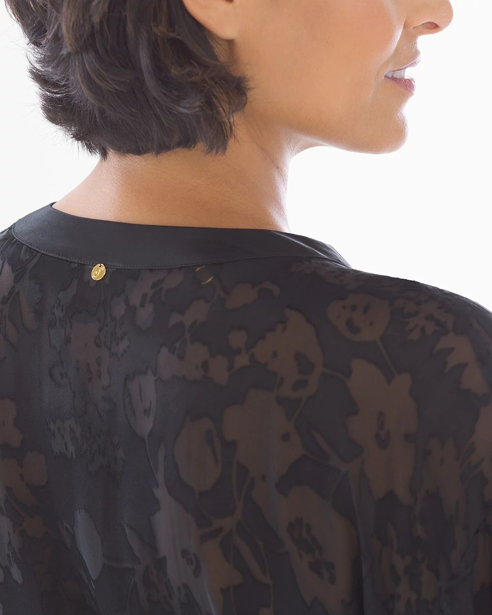 Burnout Silk-Blend Robe Black