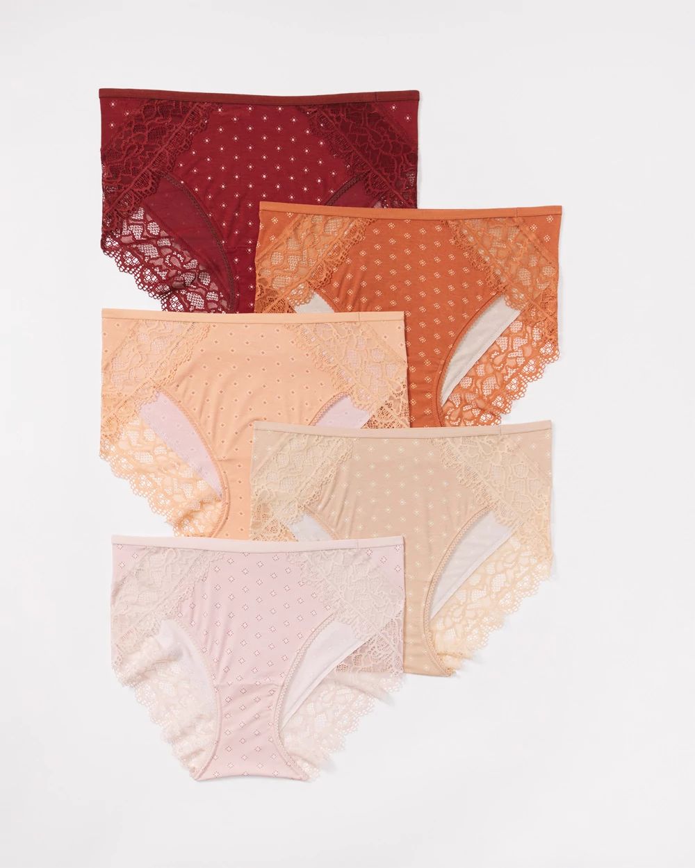 Embraceable High-Leg Panty with Enchanting Lace 5 Pack