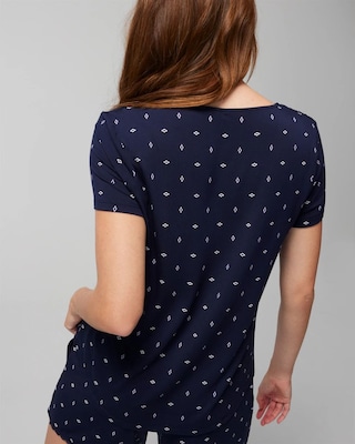 Printed Short-Sleeve Pajama Tee