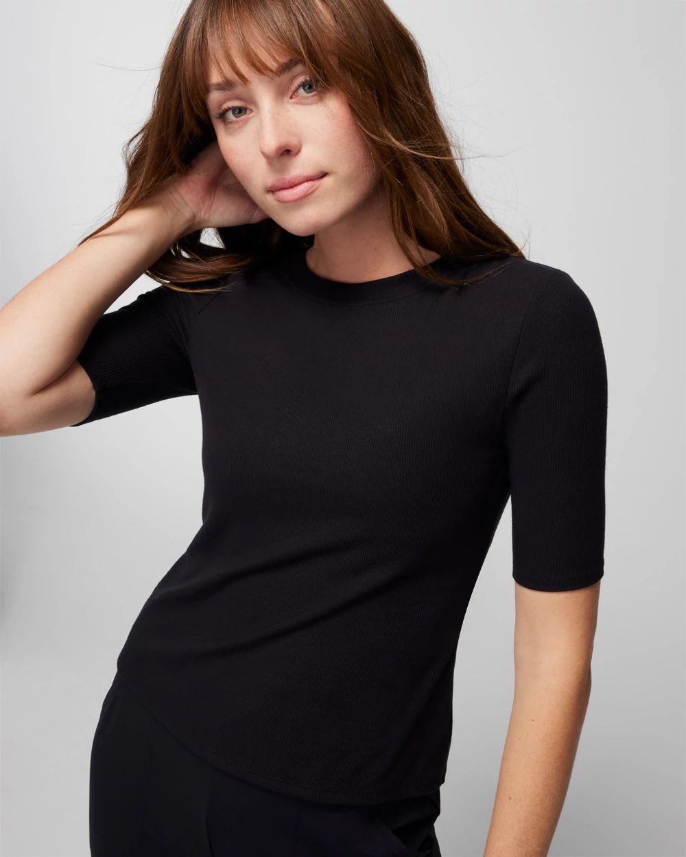 Ribbed Crewneck Bra Tee