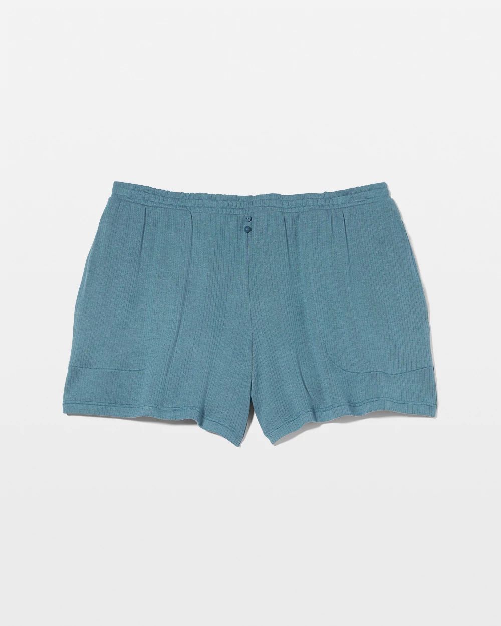 Lightweight Rib Knit Pajama Shorts click to view larger image.