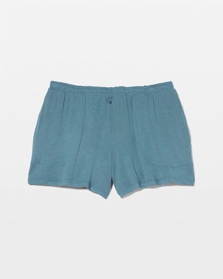 Lightweight Rib Knit Pajama Shorts click to view larger image.