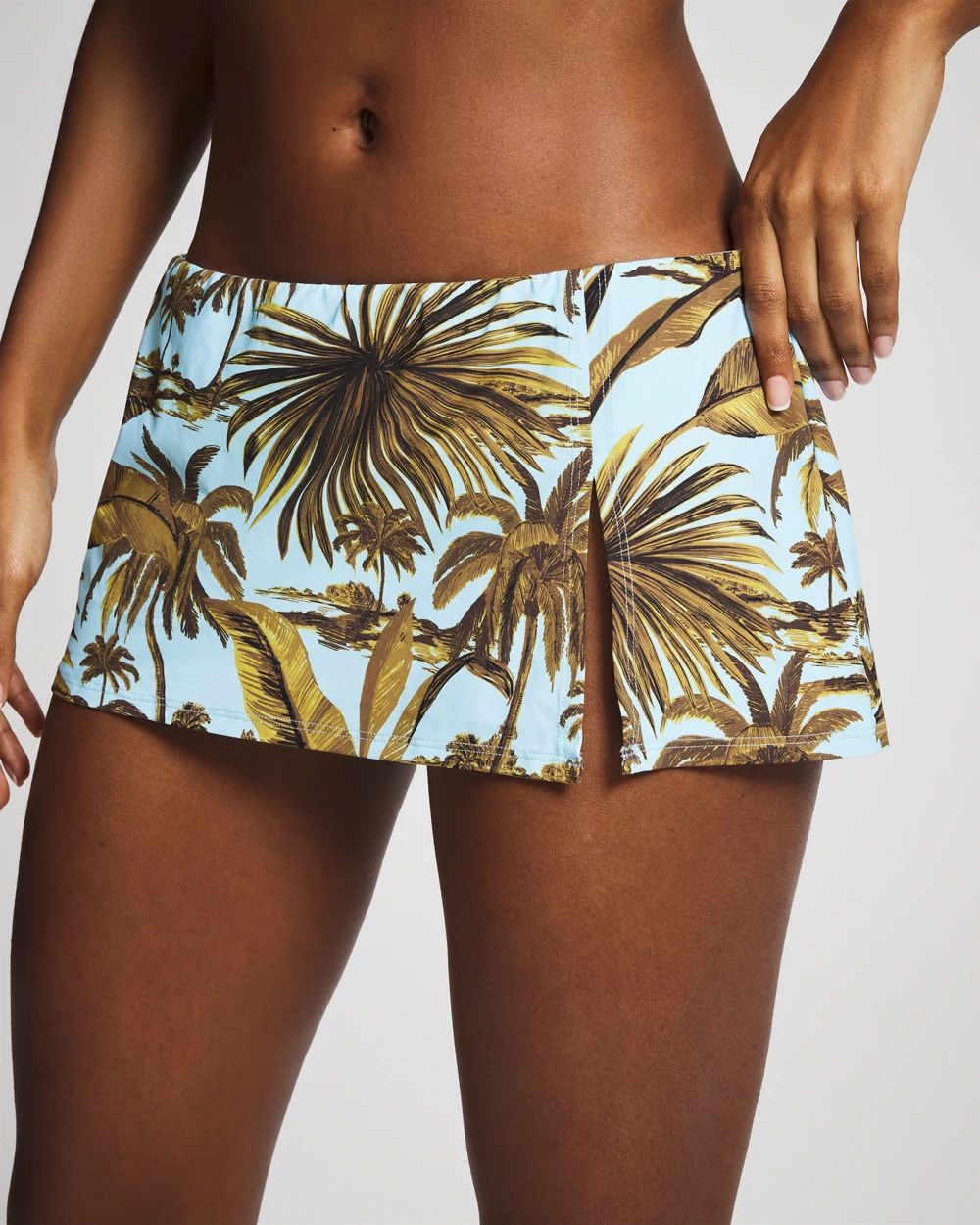 Bleu Rod Beattie White Lotus Skirted Swim Bottom