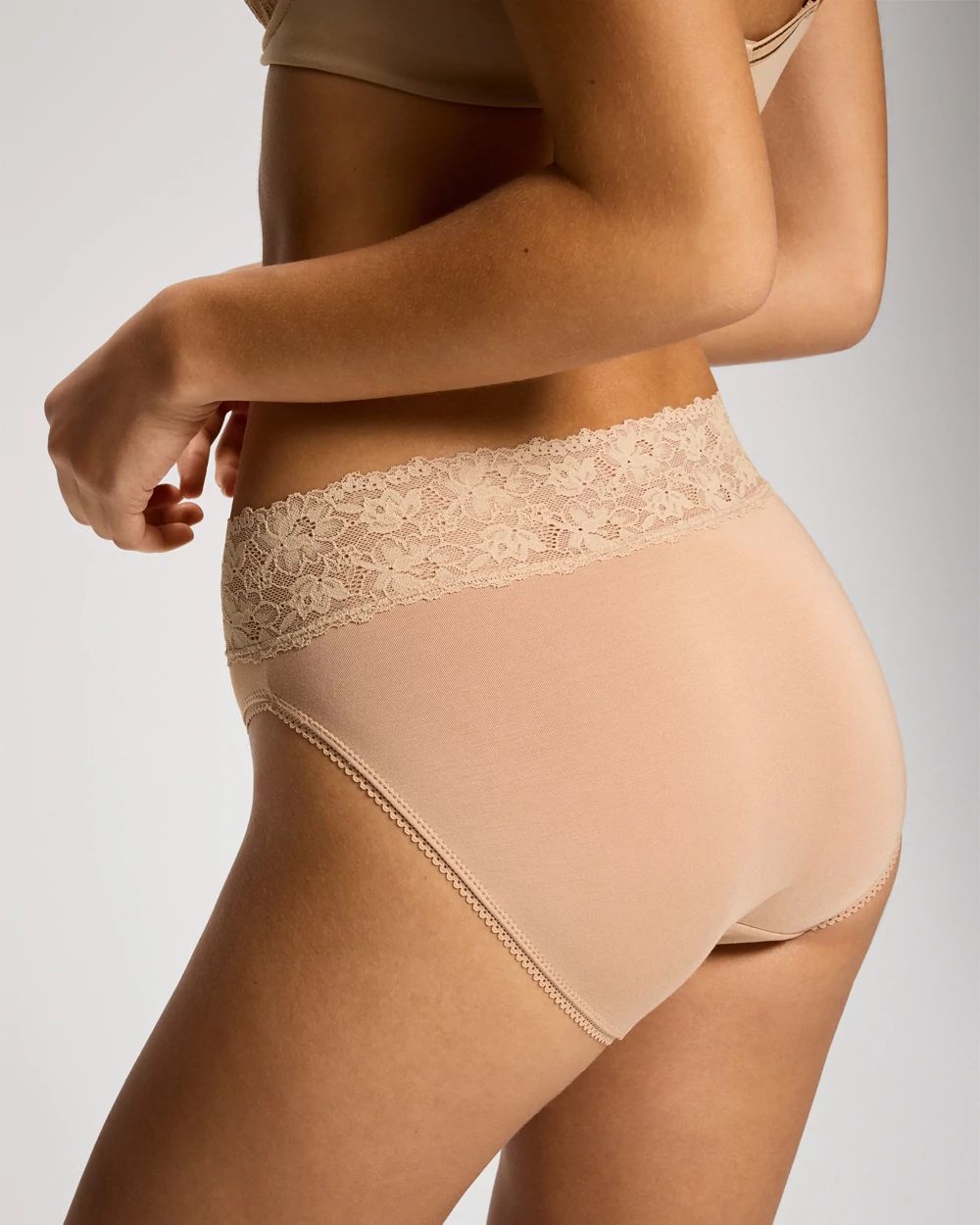Embraceable Floral Lace Waist High-Leg Panty click to view larger image.