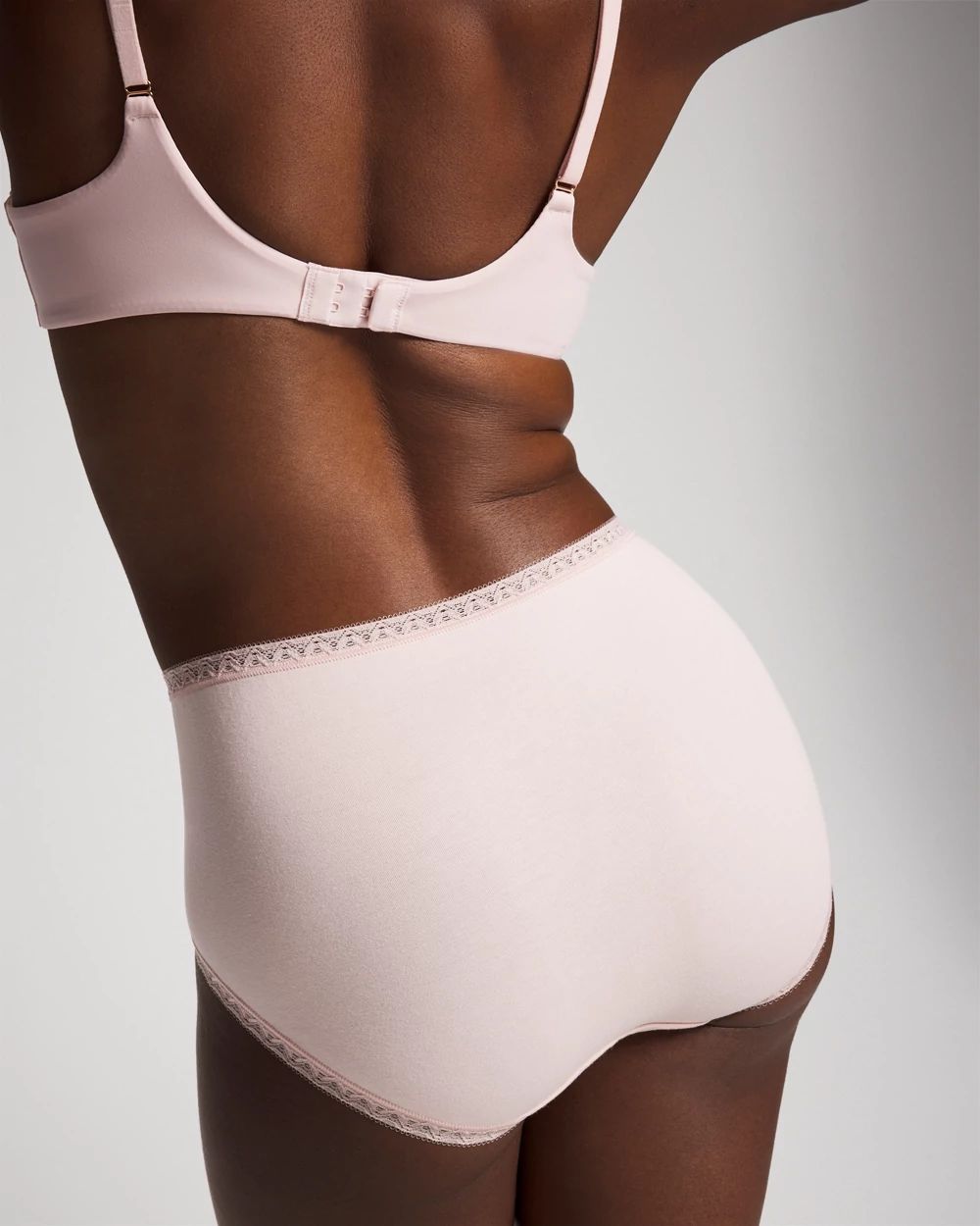 Cotton Brief Panty with Lace Trim