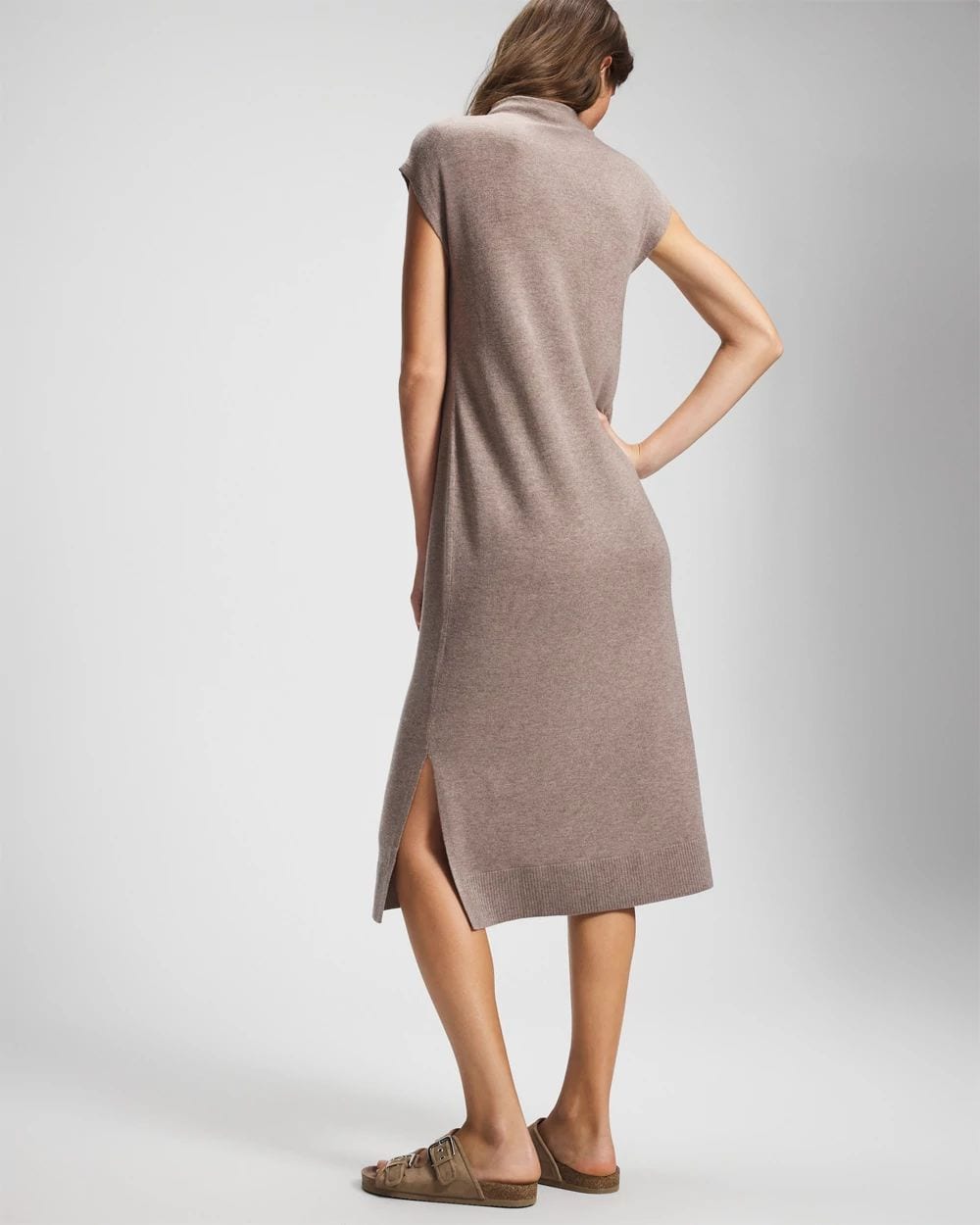 Premier Knit Sweater Funnel Neck Midi Dress