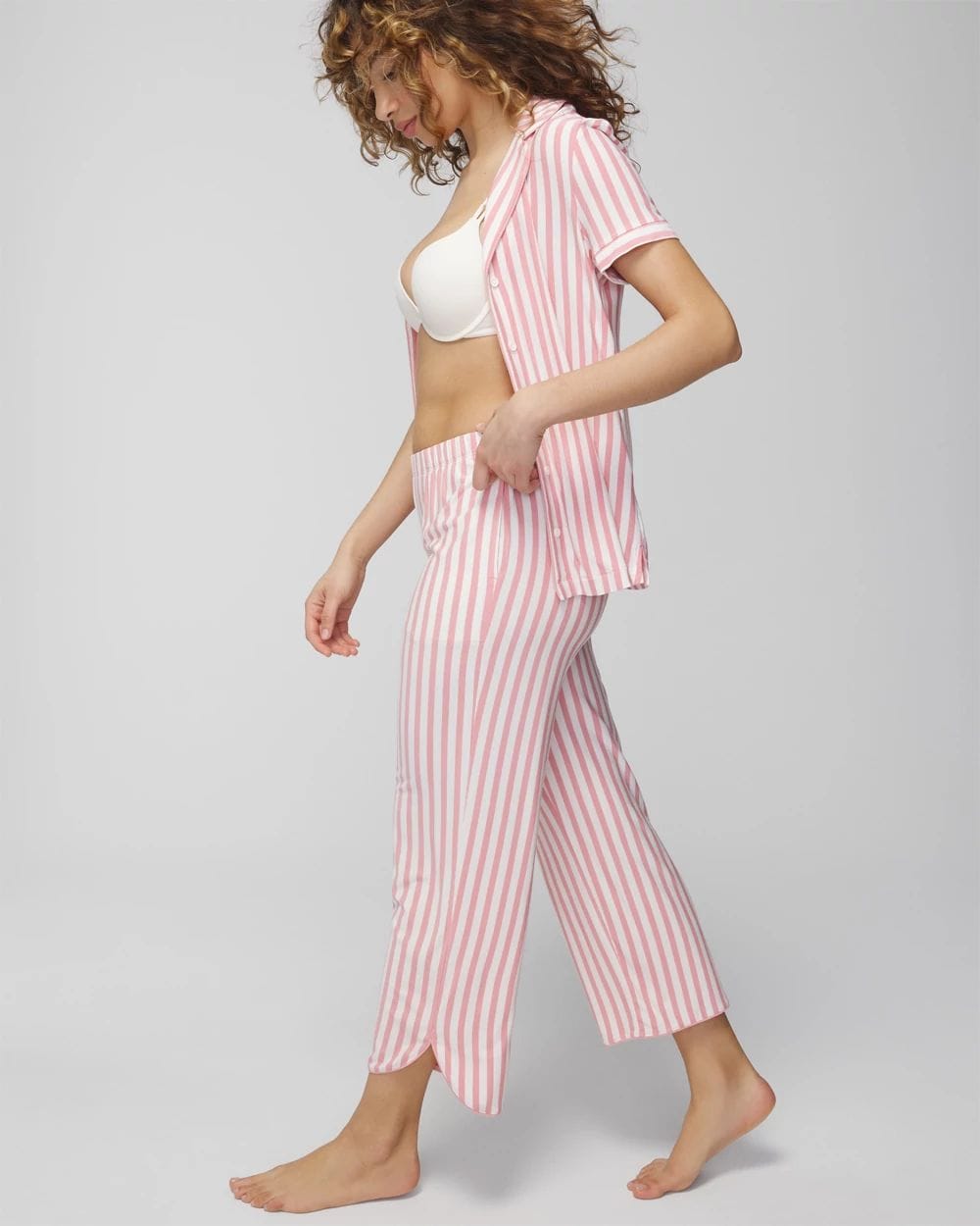 Cropped Pajama Pants click to view larger image.