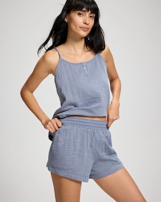 Cotton Gauze Pajama Shorts