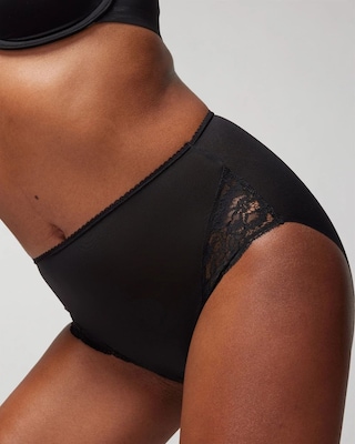 High-Waist Brief Panty with Lace click to view larger image.