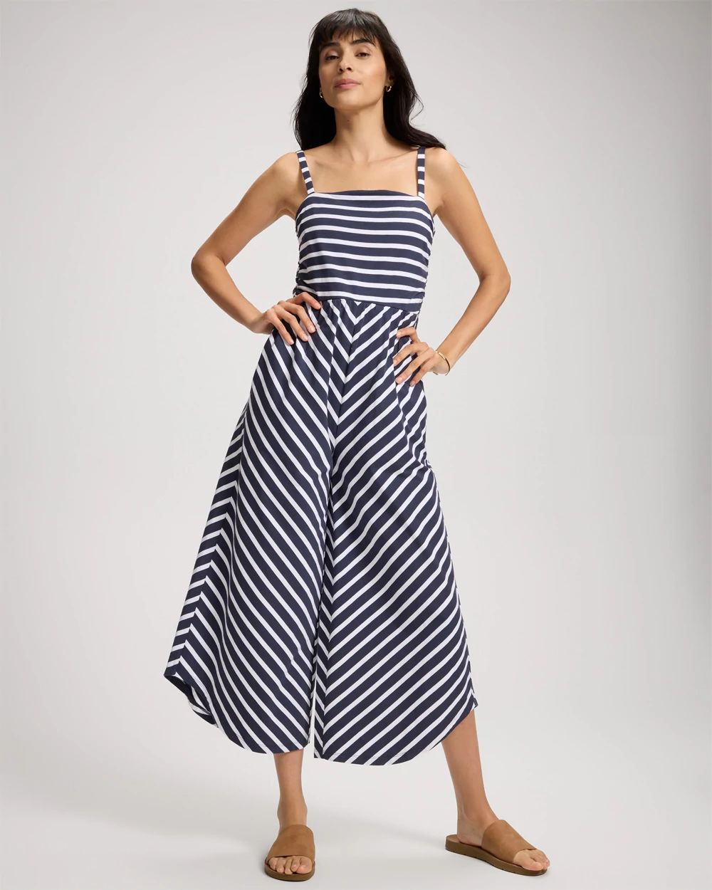 Cotton Ruched Bodice Jumpsuit