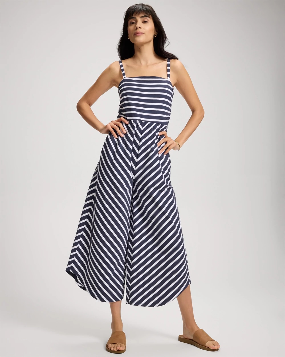 midi jumpsuit dress Constance Thin Strap Midi Jumpsuit Black/Orange Flower
