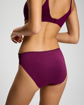 Cotton Blend Hipster Panty with Lace click to view larger image.