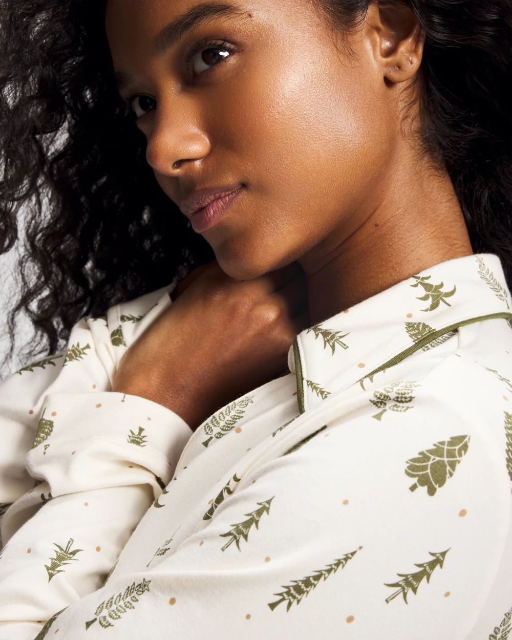 Embraceable Long-Sleeve Notch Collar Pajama Top