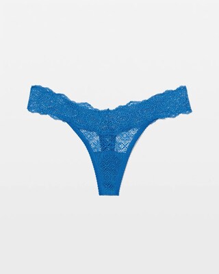 Embraceable Thong Panty with Crochet Lace click to view larger image.