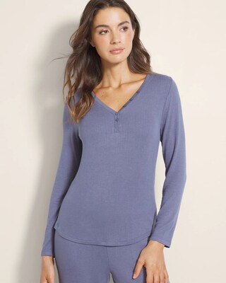 Long-Sleeve Pajama Henley