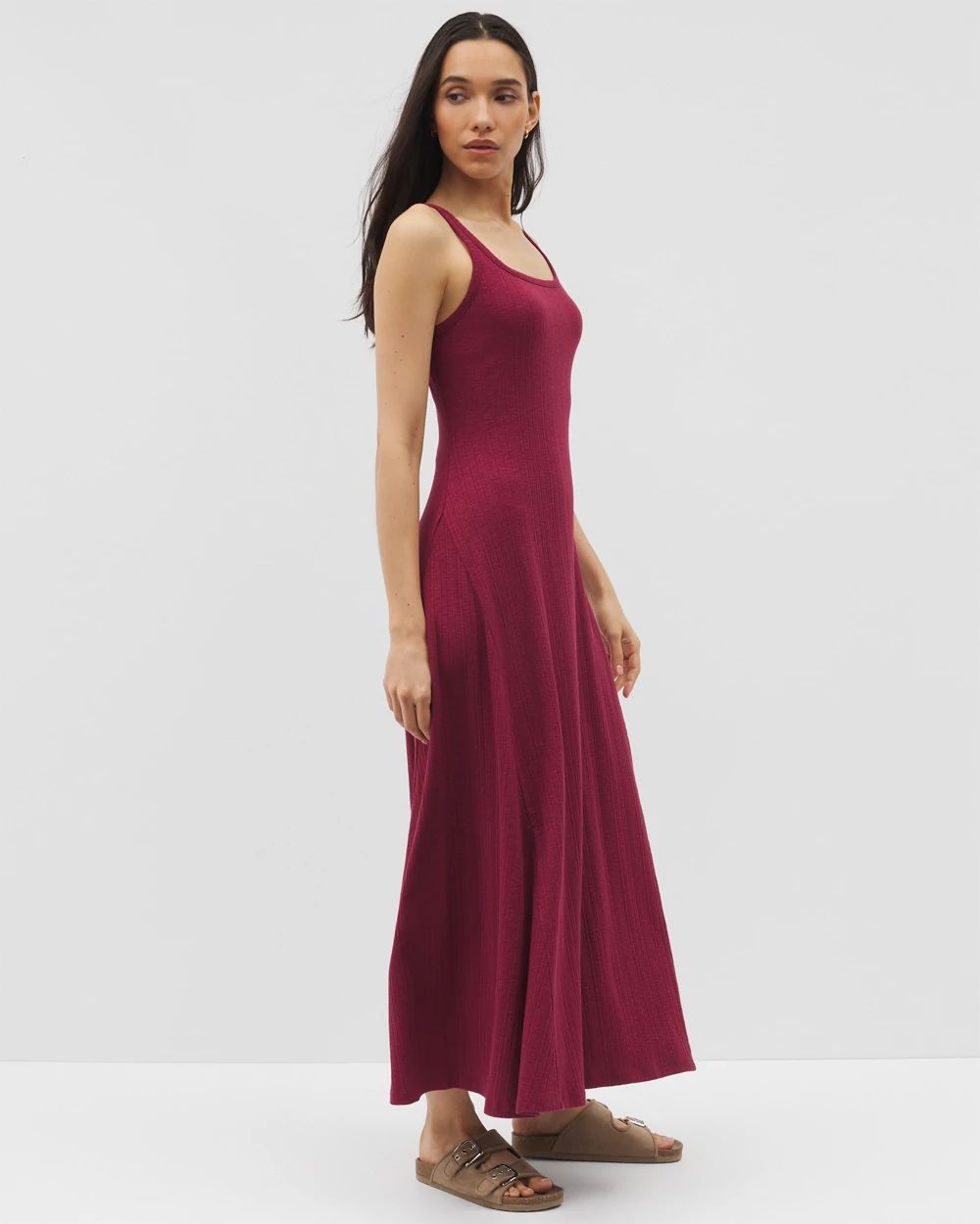 Rib Square Neck Lounge Dress