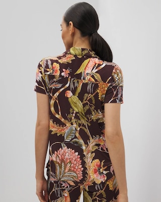Short Sleeve Notch Collar Pajama Top click to view larger image.