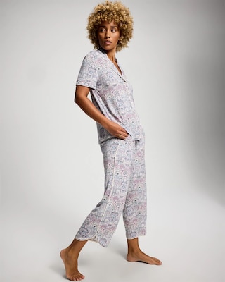 Piped Crop Pajama Pants click to view larger image.