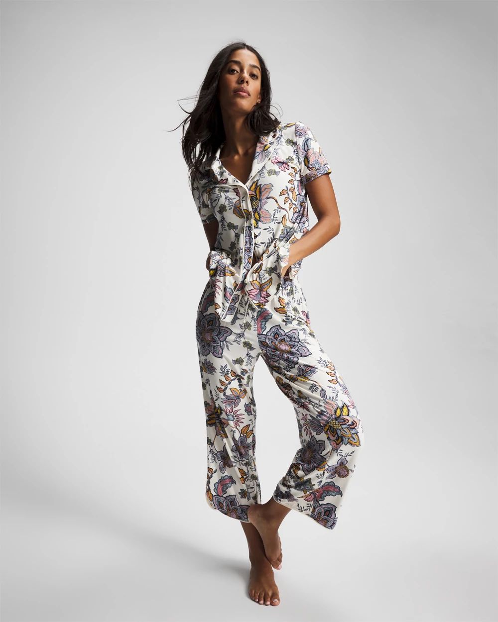 Piped Crop Pajama Pants