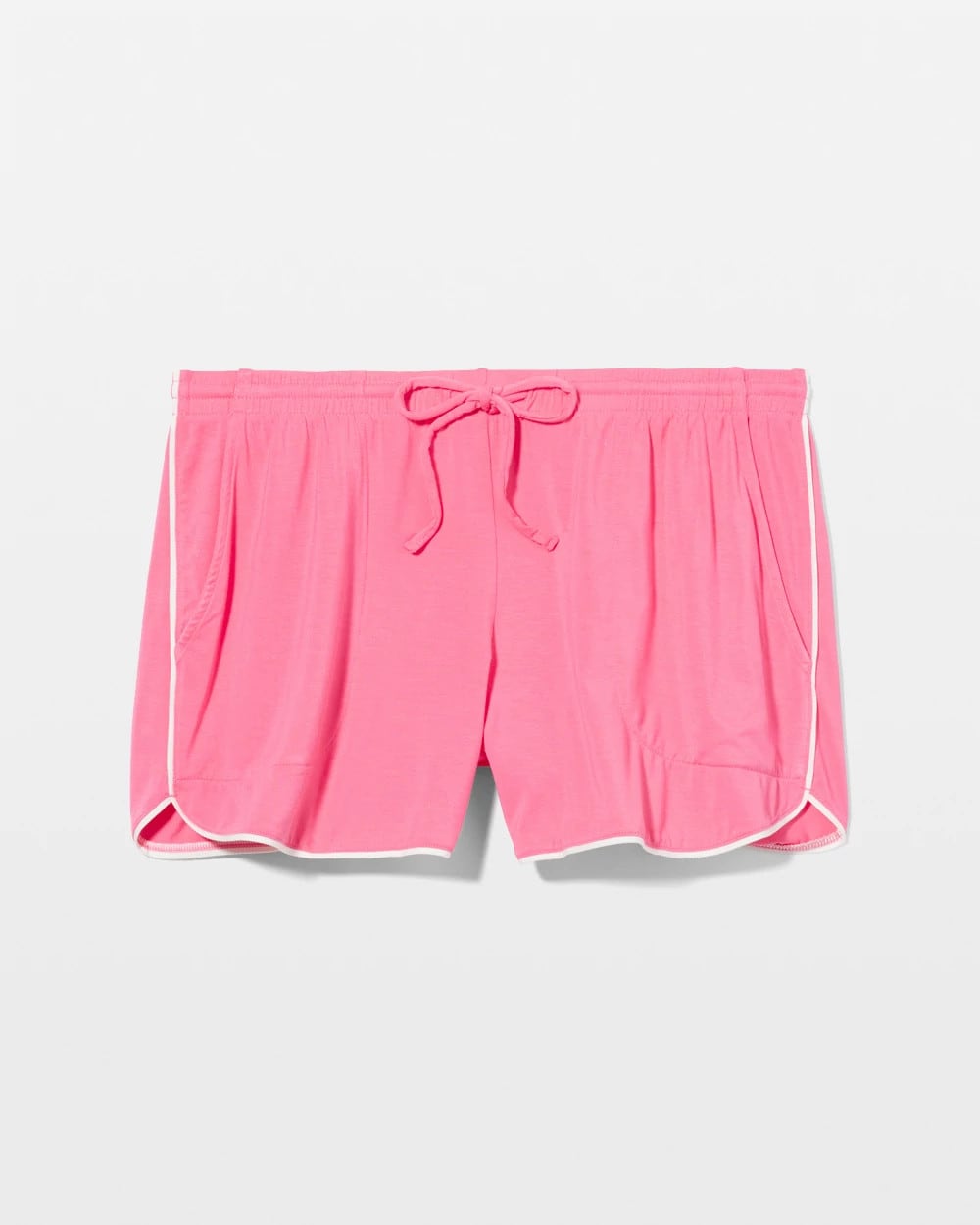 Solid Piped Pajama Shorts