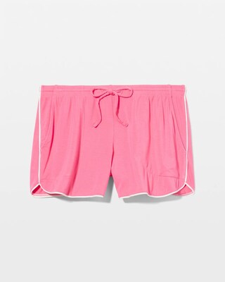 Solid Piped Pajama Shorts click to view larger image.