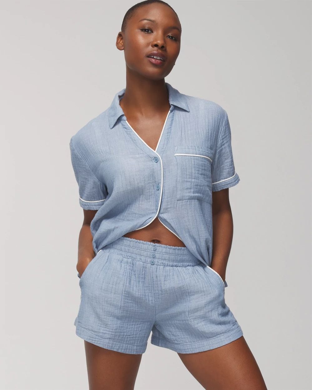 Cotton Gauze Pajama Shorts