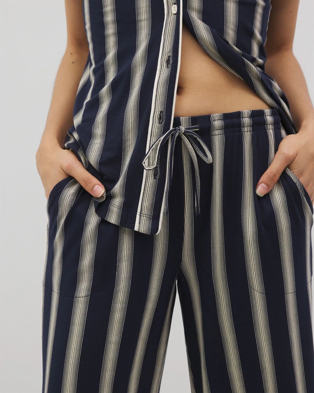 Cool Nights Piped Crop Pajama Pants
