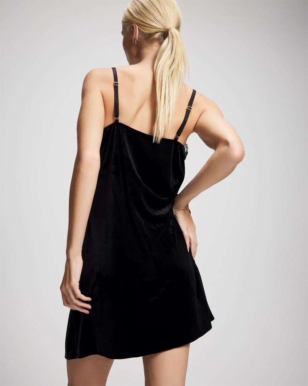 Velvet Lace Trim Chemise click to view larger image.