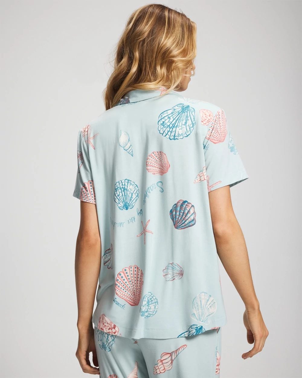 Cool Nights Short Sleeve Notch Collar Pajama Top