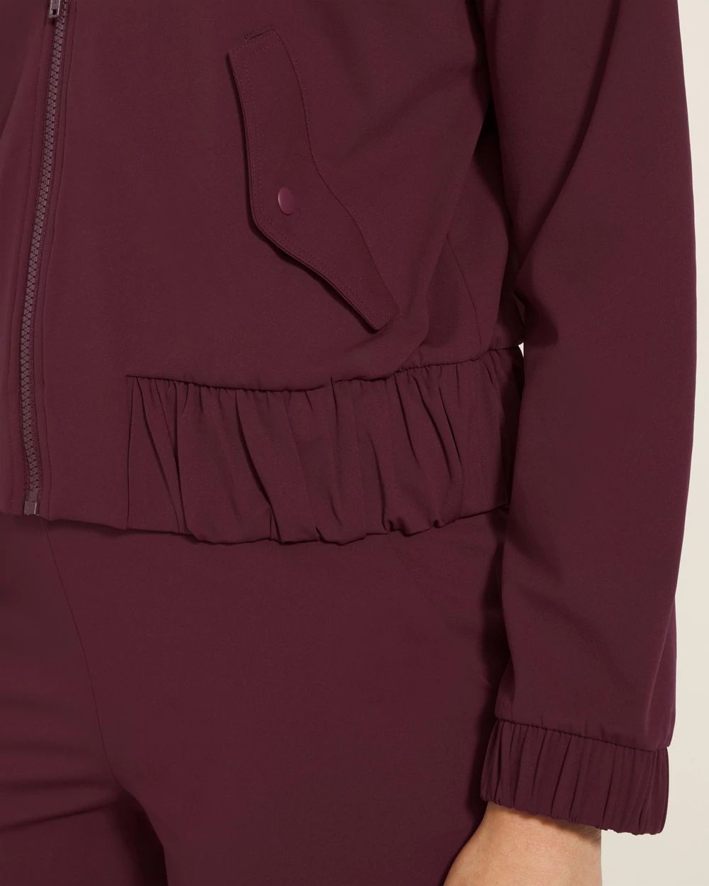 Tech Knit Cropped Bomber Jacket