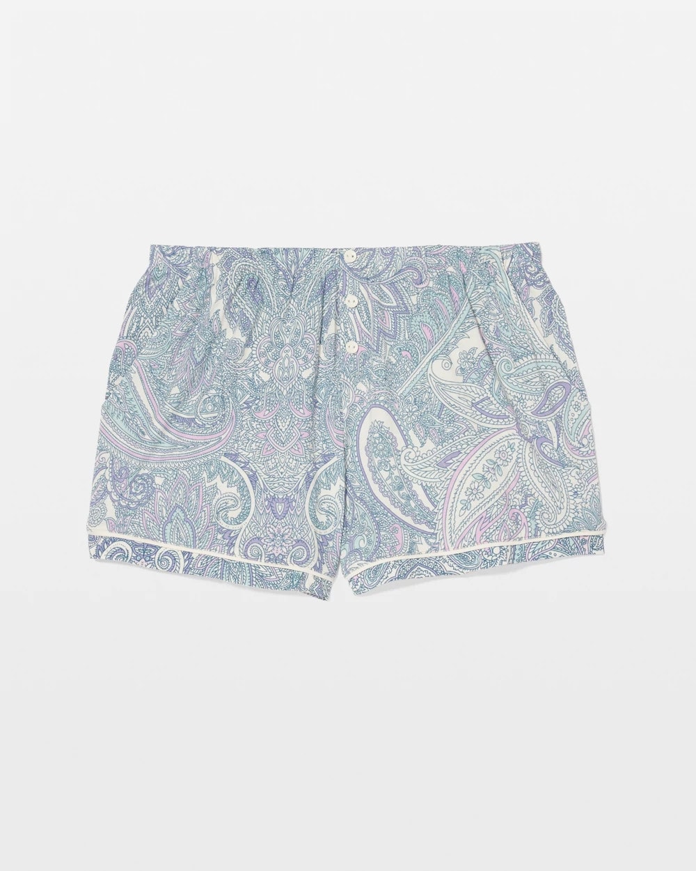Printed Piped Pajama Shorts