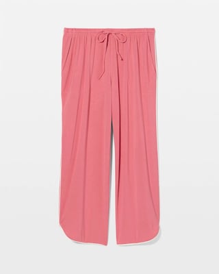 Solid Piped Crop Pajama Pant click to view larger image.