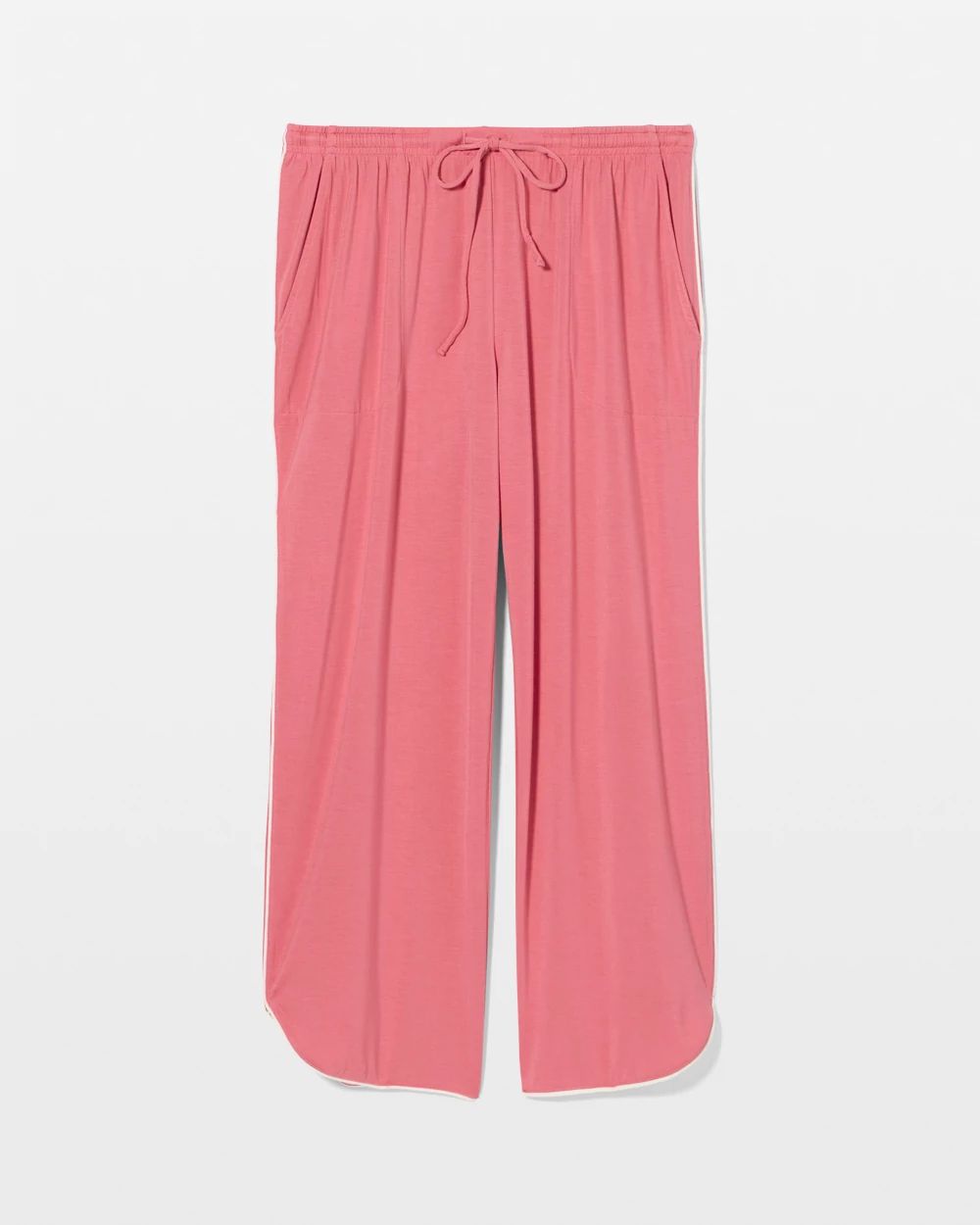 Cool Nights Solid Piped Crop Pajama Pant