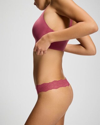 Embraceable Thong Panty with Crochet Lace click to view larger image.
