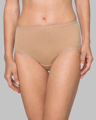 Cotton Brief Panty with Lace Trim