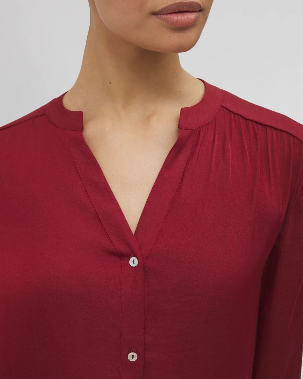 Crinkle Satin Long Sleeve Sleepshirt